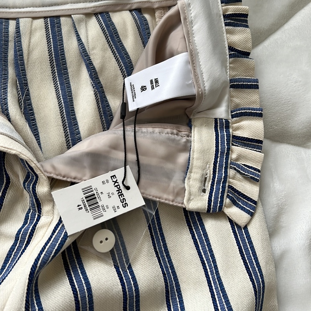 Blue and cream striped pants - Picture 4 of 4